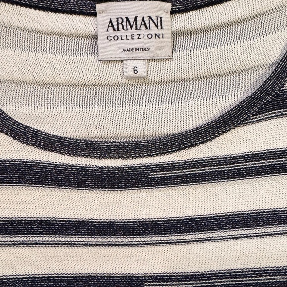 Armani Collezioni Cream and Black Striped Top - Picture 6 of 9